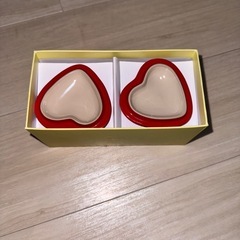 未使用品 ル・クルーゼ ラムカン ハート 赤 2個セットの画像