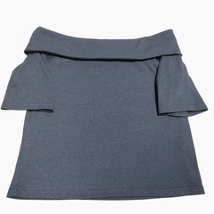 【新品未使用】GRL オフショルダーテレコリブトップス　dk1209 チャコールの画像