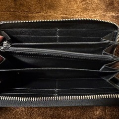 GUCCI チェルシー インターロッキングＧ ラウンドファスナー 長財布 レザー 黒の画像