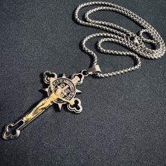 N34*《ステンレス》*イエス・キリスト像十字架ネックレスの画像