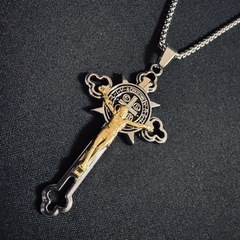N34*《ステンレス》*イエス・キリスト像十字架ネックレスの画像