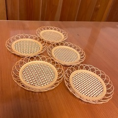 昭和レトロ 茶托（コースター）5個セットの画像
