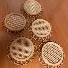 昭和レトロ 茶托（コースター）5個セットの画像