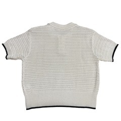 【美品】GU 透かし編み ポロセーター　半袖　Mの画像