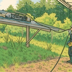 太陽光発電所洗浄･除草･メンテナンス作業の画像