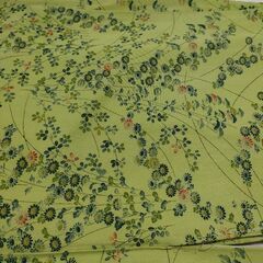 黄緑草花・小紋の画像