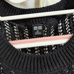 ユニクロ メッシュクルーネックショートセーター（ノースリーブ）XLの画像