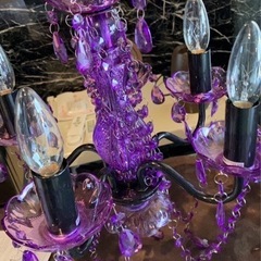 高級シャンデリア　極上品　パープル　美品の画像