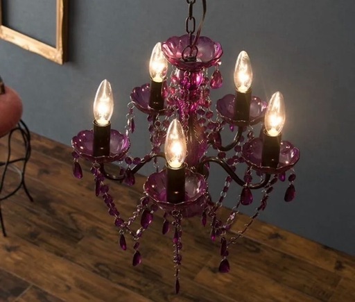 高級シャンデリア　極上品　パープル　美品 高級シャンデリア極上品パープル美品