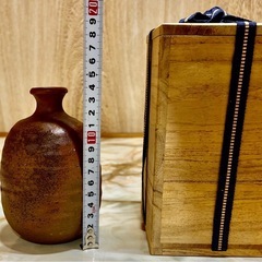 信楽焼 50年ほど前に京都で購入 徳利花瓶 一輪挿し アンティークの画像