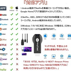 HDMIミラーキャストワイヤレス ミラーリング 接続簡単 日本語取説書付きの画像