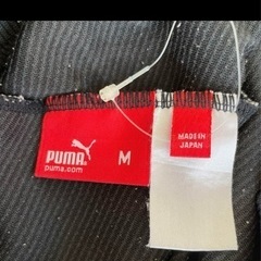 Puma 黒 ショートパンツ ジャージ素材 横ロゴピンクライン M 紐調節の画像