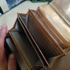 美品!使用感アリ。ワッフル素材ブラックおりざいふの画像
