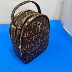 本革 レディースシングルショルダー クロスボディデュアル レトロ 小さなラウンドバッグ携帯電話 スマホ三層バッグ 茶ブラウンハンドバッグの画像
