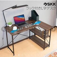 ラック付きL字デスク+ゲーミングチェア セッ トの画像