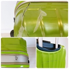 難あり　イオン トップバリュ キャリーケース Lサイズ TSAロック フレームタイプ 緑の画像