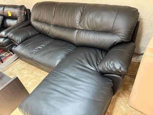 ニトリ　カウチソファ　合皮　横幅約220㎝　美品