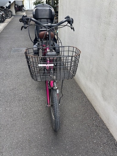 電車自転車　ママチャリ　ヤマハ　PAS Babby パスバビー　ピンク　子乗せ