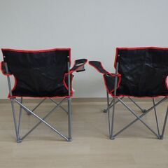 アウトドアチェア２脚（ブラック）【小金井市民限定】（小金井市再生家具）品番：09-01-04 ※新規優先の画像
