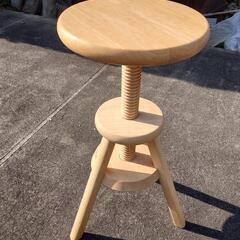 回転スツール1脚のみ 昇降 高さ調整可 丸椅子 木製の画像
