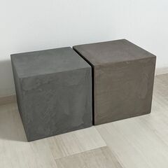 【2個セット】モールテックス ディスプレイ台 25cm角 グレー・グレージュ｜コンクリート 展示什器の画像