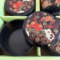 木製漆器　天然木　散しお椀セット　５客　漆器椀の画像