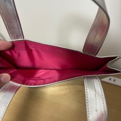 シルバー×ピンクのバッグの画像