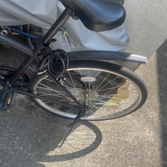 クロスバイク 自転車 26インチ シマノ6段変速 LEDライト ワイヤー錠 泥除け 付き 通の画像