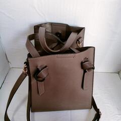 グレイ 2way ハンドバッグ ショルダーバッグ レディースの画像