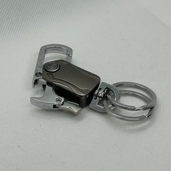 多機能キーホルダー ボトルオープナー付きキーリング カラビナ 回転式の画像