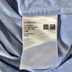 ユニクロ　ドライノンアイロンジャージーシャツ　S　ブルー　ボタンダウン　半袖　夏の画像