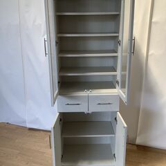 No.130　食器棚　キャビネット　白　幅59cm（豊橋市収集業務課リユース家具）の画像