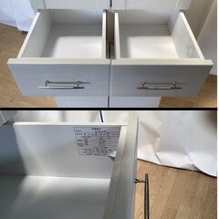 No.130　食器棚　キャビネット　白　幅59cm（豊橋市収集業務課リユース家具）の画像