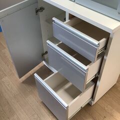 No.131　食器棚　キャビネット　シルバー　NITTY-80D（豊橋市収集業務課リユース家具）の画像
