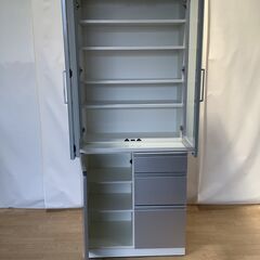 No.131　食器棚　キャビネット　シルバー　NITTY-80D（豊橋市収集業務課リユース家具）の画像