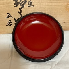 【未使用】銘々皿5枚セット 和食器 塗り お茶会 来客用の画像