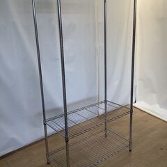 No.137　ポール付きスチールラック　ワードローブ　幅70cm（豊橋市収集業務課リユース家具）の画像