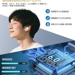 🤗新品‼️定価29,000円‼️ Bluetoothイヤホン ワイヤレスイヤホン IPX7防水 最大60時間再生 2025年最新Bluetooth6.0ブルートゥースイヤホン 全音域HIFI音質低遅延接続瞬時Type-C 急速充電片耳/両耳 WEB会議/運動/ゲーム/通学通勤/スポーツ/音楽用iPhone/Android対応 👂‼️の画像