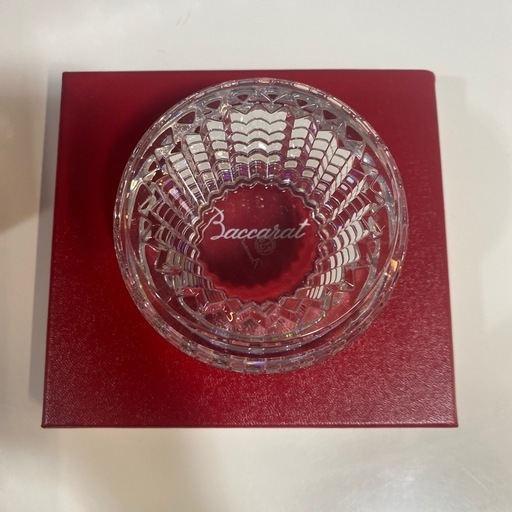 2/17?値下げしました??未使用品??Baccarat キャンドルホルダー アイ インテリア オブジェクリスタルガラス  バカラ E