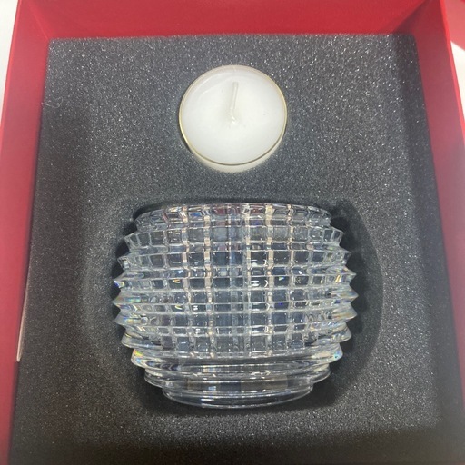 2/17?値下げしました??未使用品??Baccarat キャンドルホルダー アイ インテリア オブジェクリスタルガラス  バカラ E