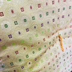  座布団 夏用ちぢみ座布団 菖蒲柄  法事 法要 仏前 お盆 初盆 新盆の画像