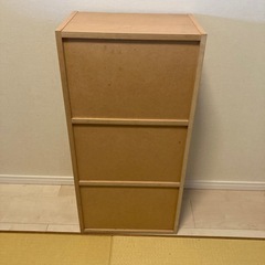 2508 3段カラーボックス　ナチュラルの画像