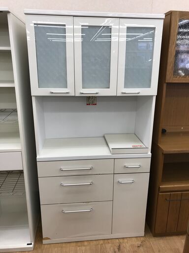 ★リユースのサカイ春日部店★KJ11505  食器棚 ホワイト H180×W90×D43 クリーニング済み