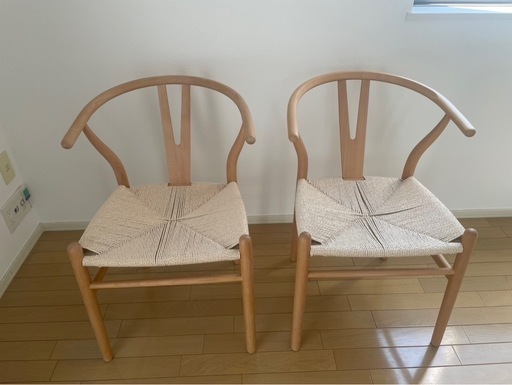 【美品/限定出品】ダイニングチェア2脚セット(Yチェア似)