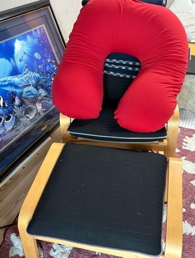 パーソナルチェア＆オットマン, バーチ材突き板/クニーサ ブラック パーソナルチェア＆オットマン, バーチ材突き板/クニーサ ブラック