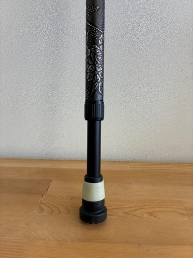 ⑦押し花柄ステッキ　伸縮杖　新品