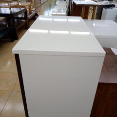 リユースのサカイ太田店★ジモティ割あり★  レンジ台 ホワイト✕ダークブラウン H115×D42×W80 クリーニング済み OJ10784の画像