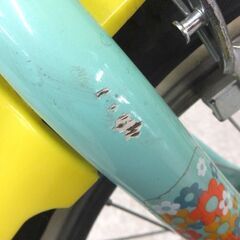 18インチ 子供用自転車 HAPPY CIRCUS イエロー×エメラルドグリーン 花柄 女の子向け☆ 札幌市 北区 屯田 の画像