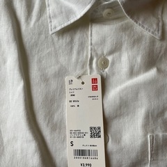 【新品未使用】ユニクロ プレミアムリネンシャツ 白 S の画像