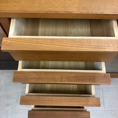 キャビネット　2枚扉　4段　ナチュラル【トレファク堺福田】の画像